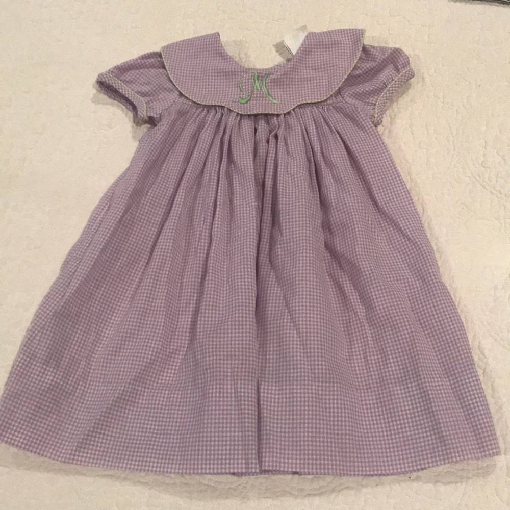 Kids gingham purple dress
